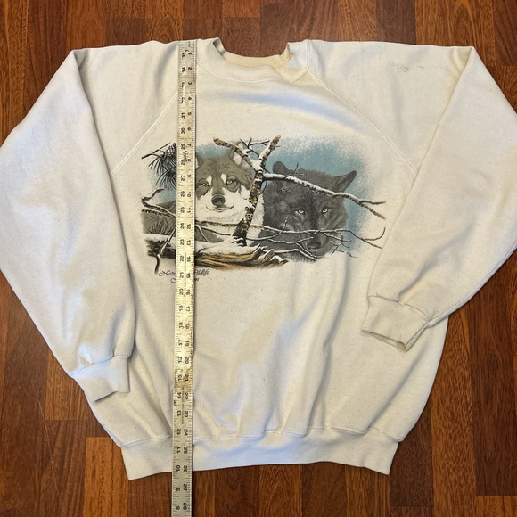 Vintage National Wildlife Federation Wolf Graphic Crewneck Sweatshirt Size XXL - Picture 2 of 5